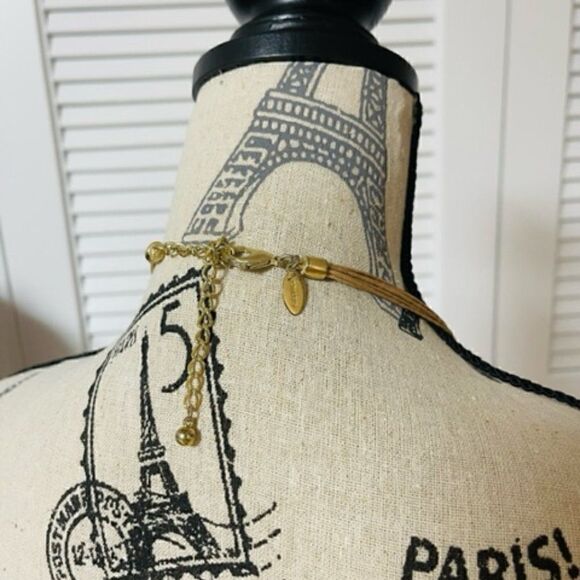 Chico's Blood Orange/ Tan Multi Strand  Necklace 44" Very good condition - Picture 4 of 4